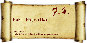 Foki Hajnalka névjegykártya